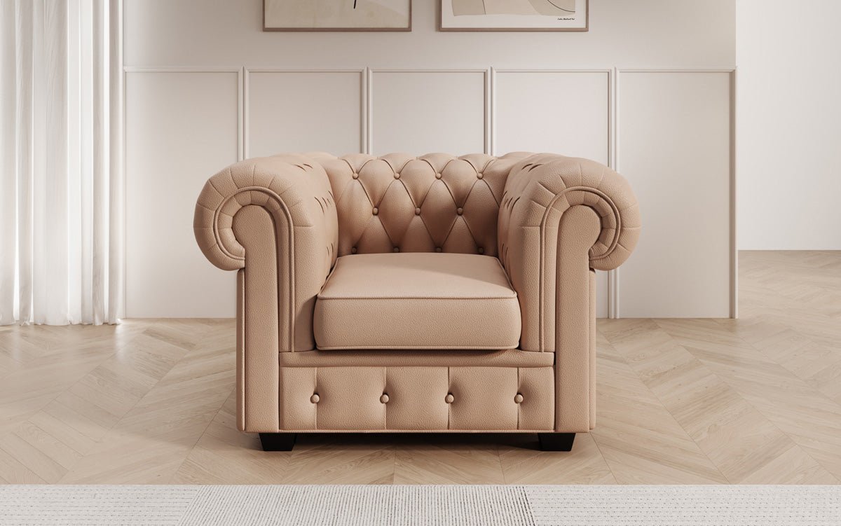 Chesterfield fauteuil Royal in echt leer