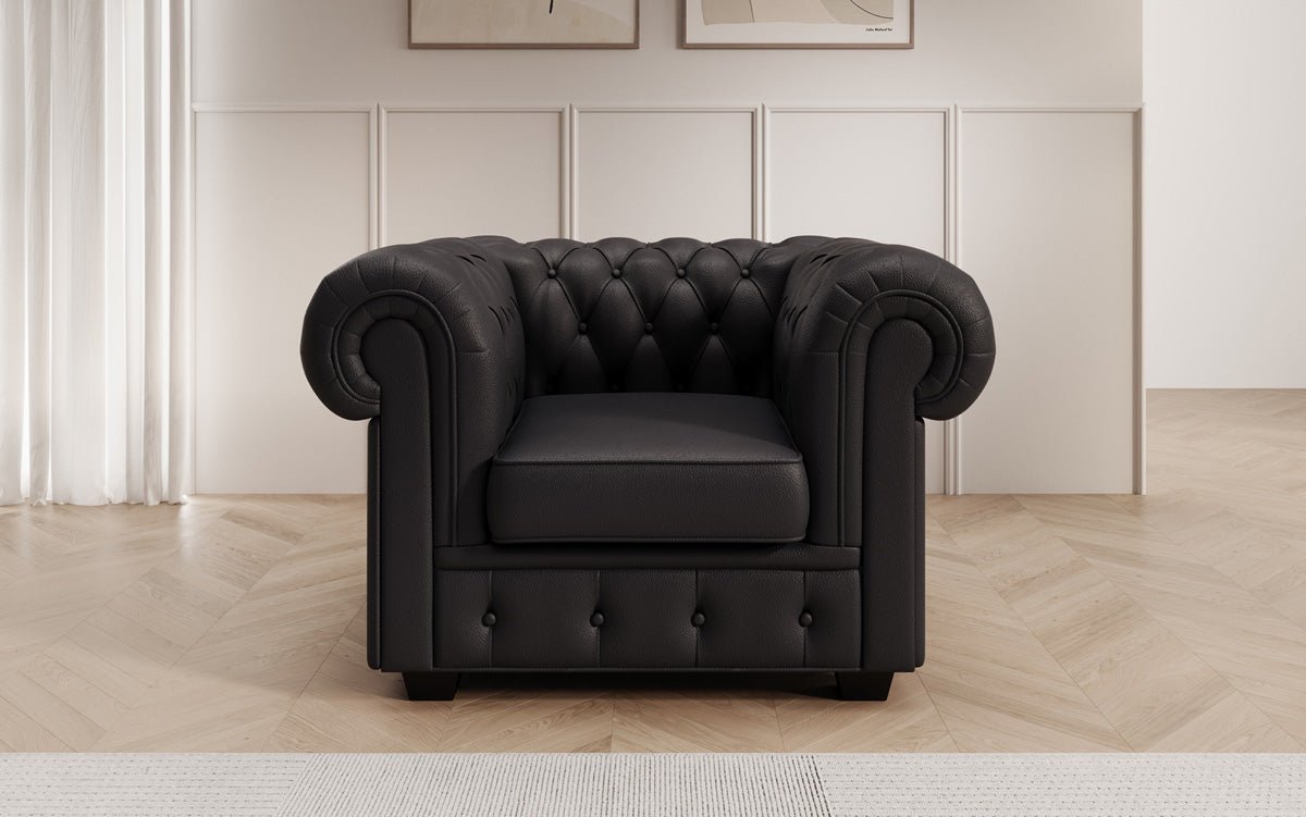 Chesterfield fauteuil Royal in echt leer