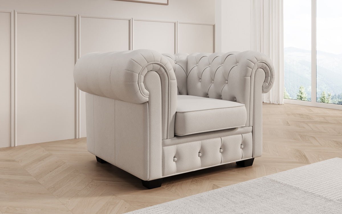 Chesterfield fauteuil Royal in echt leer