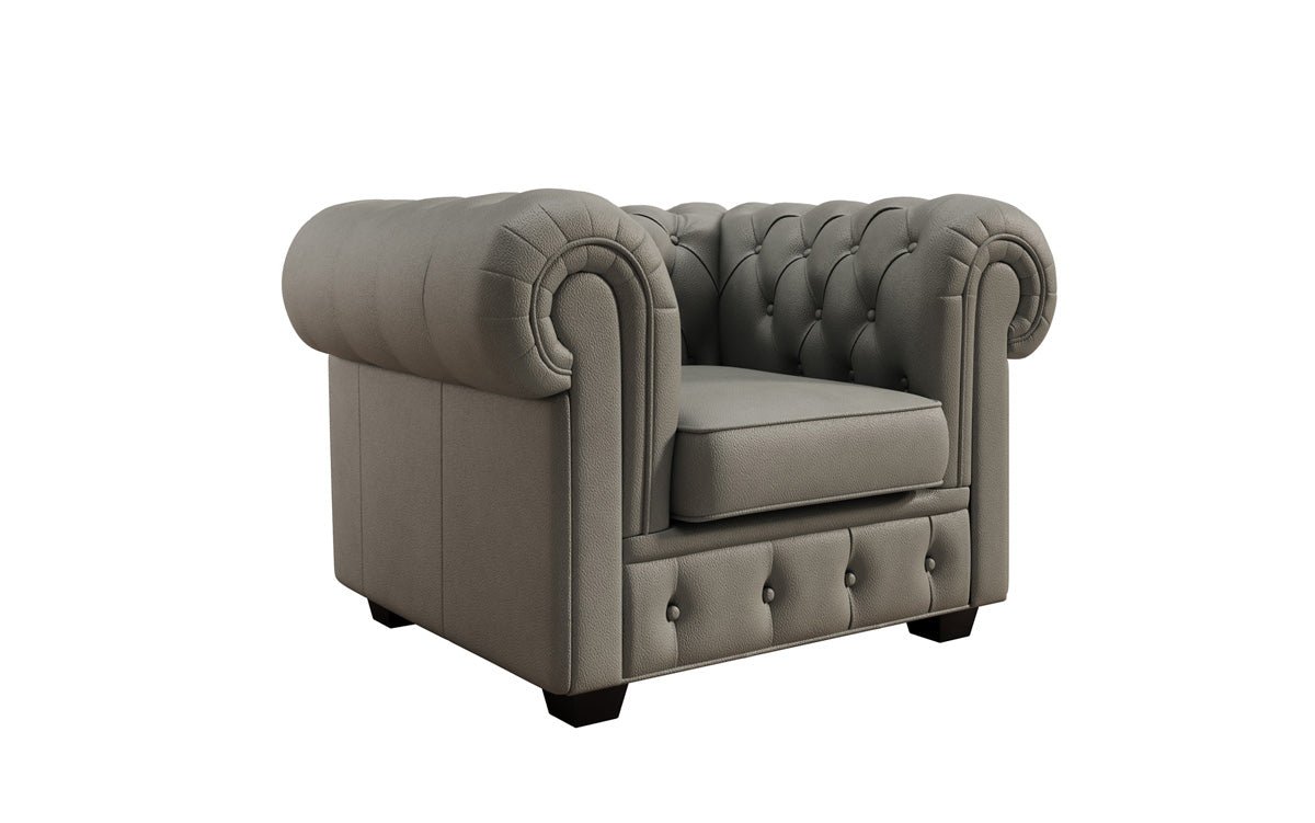 Chesterfield fauteuil Royal in echt leer