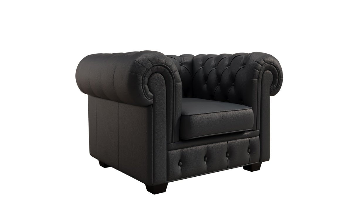 Chesterfield fauteuil Royal in echt leer