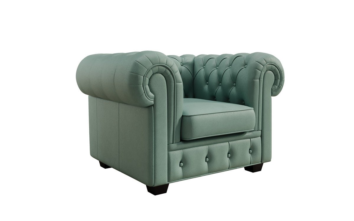 Chesterfield fauteuil Royal in echt leer