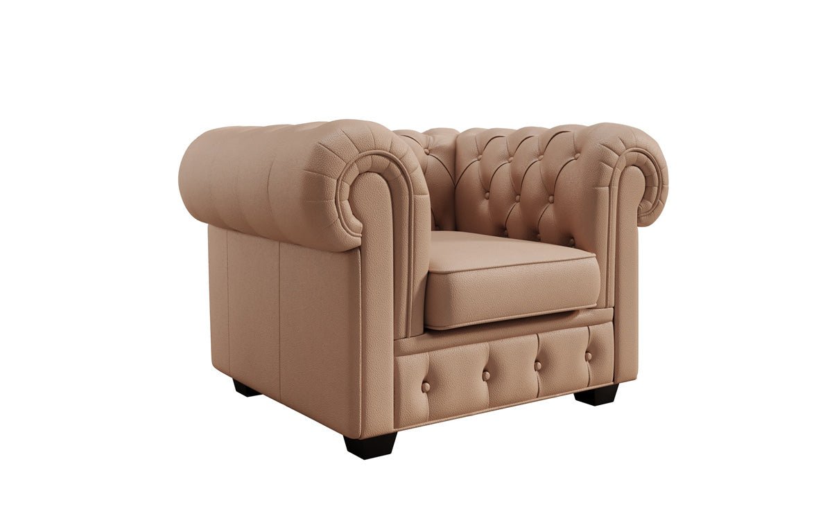 Chesterfield fauteuil Royal in echt leer