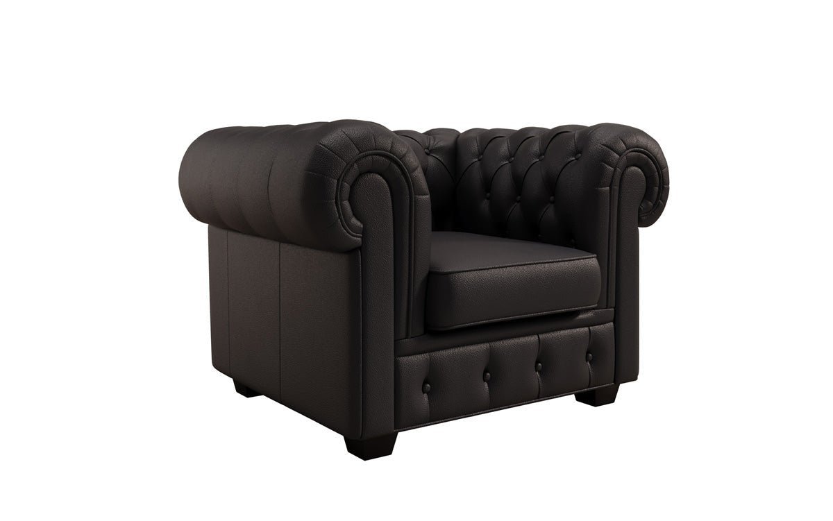 Chesterfield fauteuil Royal in echt leer