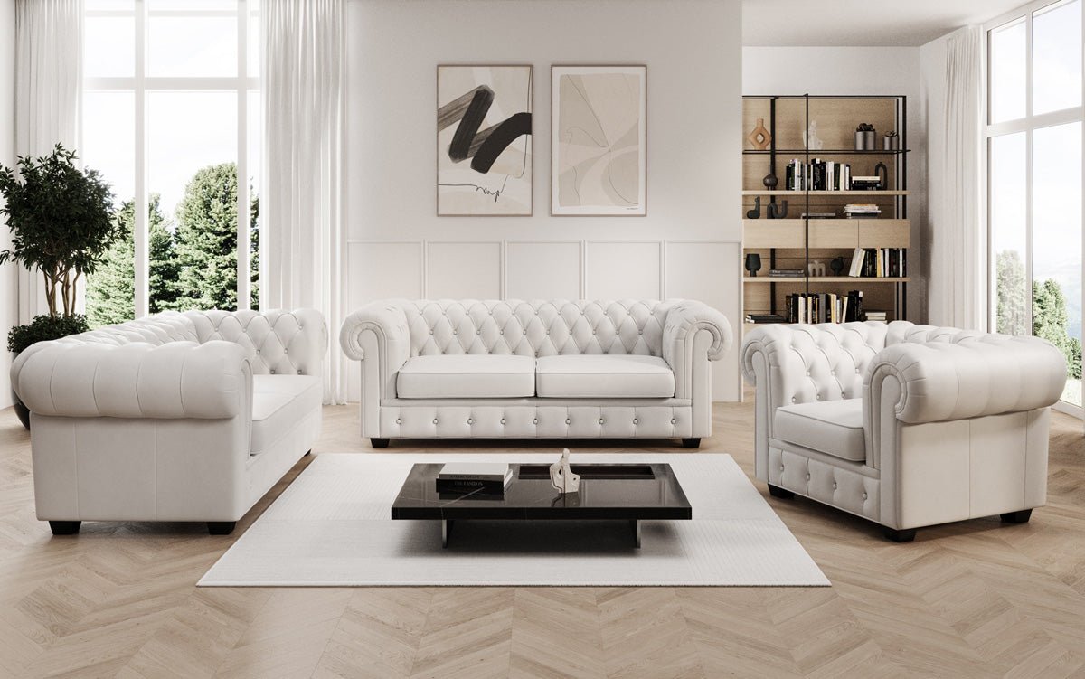 Chesterfield fauteuil Royal in echt leer