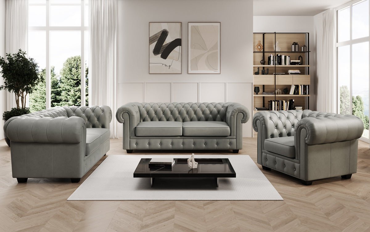 Chesterfield fauteuil Royal in echt leer