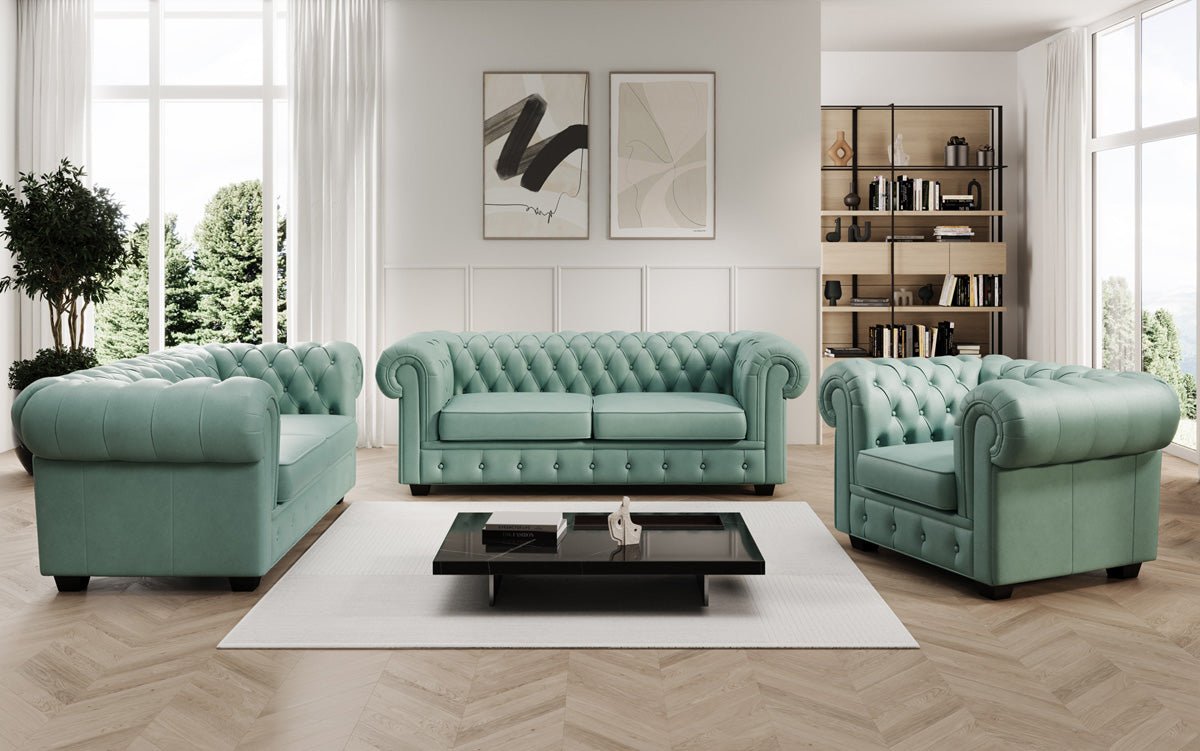 Chesterfield fauteuil Royal in echt leer