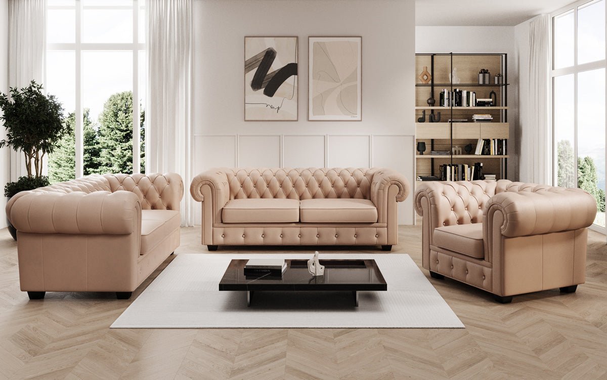 Chesterfield fauteuil Royal in echt leer
