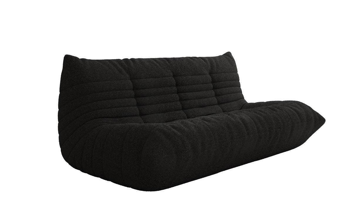 Designer 3-zits bank Calmo in Teddystof Bouclé