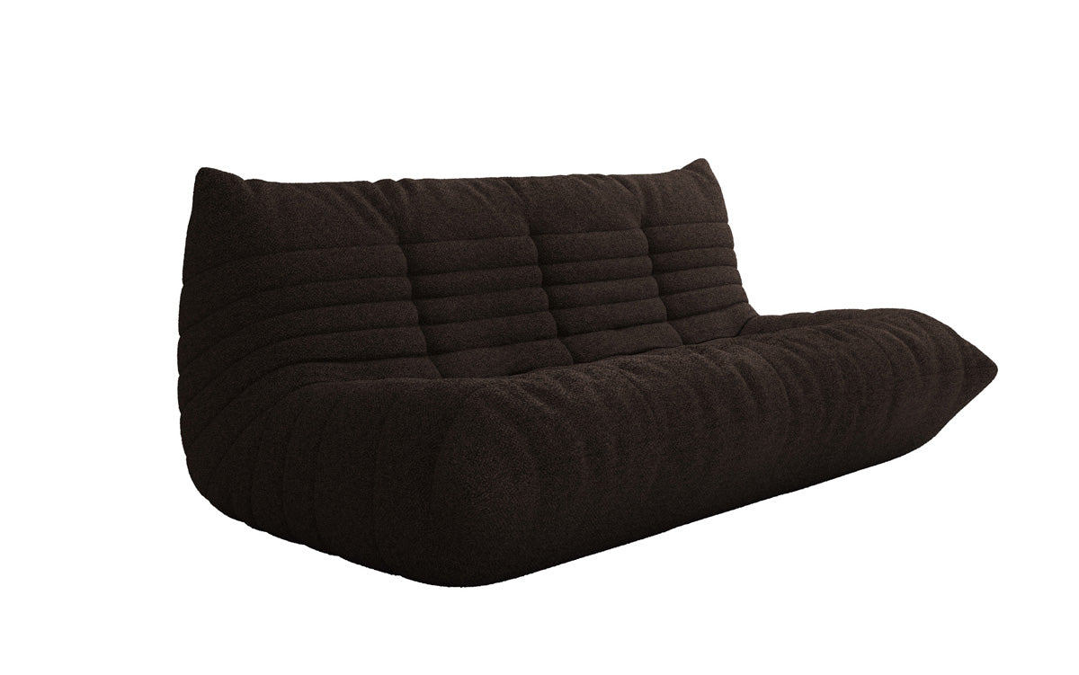 Designer 3-zits bank Calmo in Teddystof Bouclé