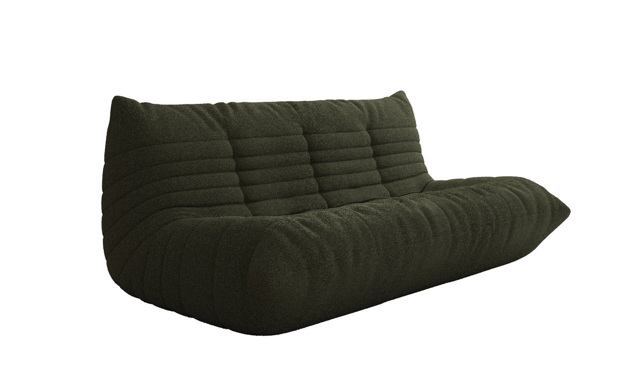 Designer 3-zits bank Calmo in Teddystof Bouclé