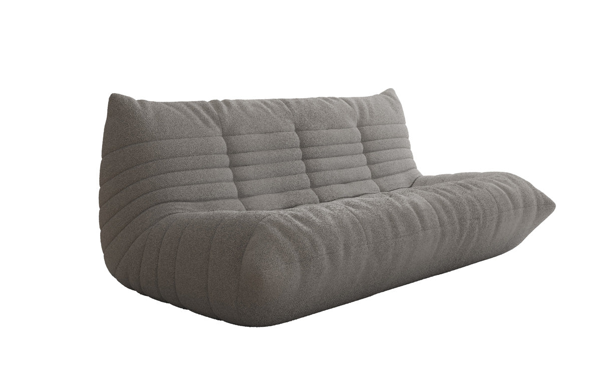 Designer 3-zits bank Calmo in Teddystof Bouclé