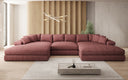 Designsofa Bernardo U met brede ottomane in structuurstof