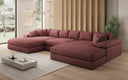 Designsofa Bernardo U met brede ottomane in structuurstof
