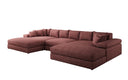 Designsofa Bernardo U met brede ottomane in structuurstof