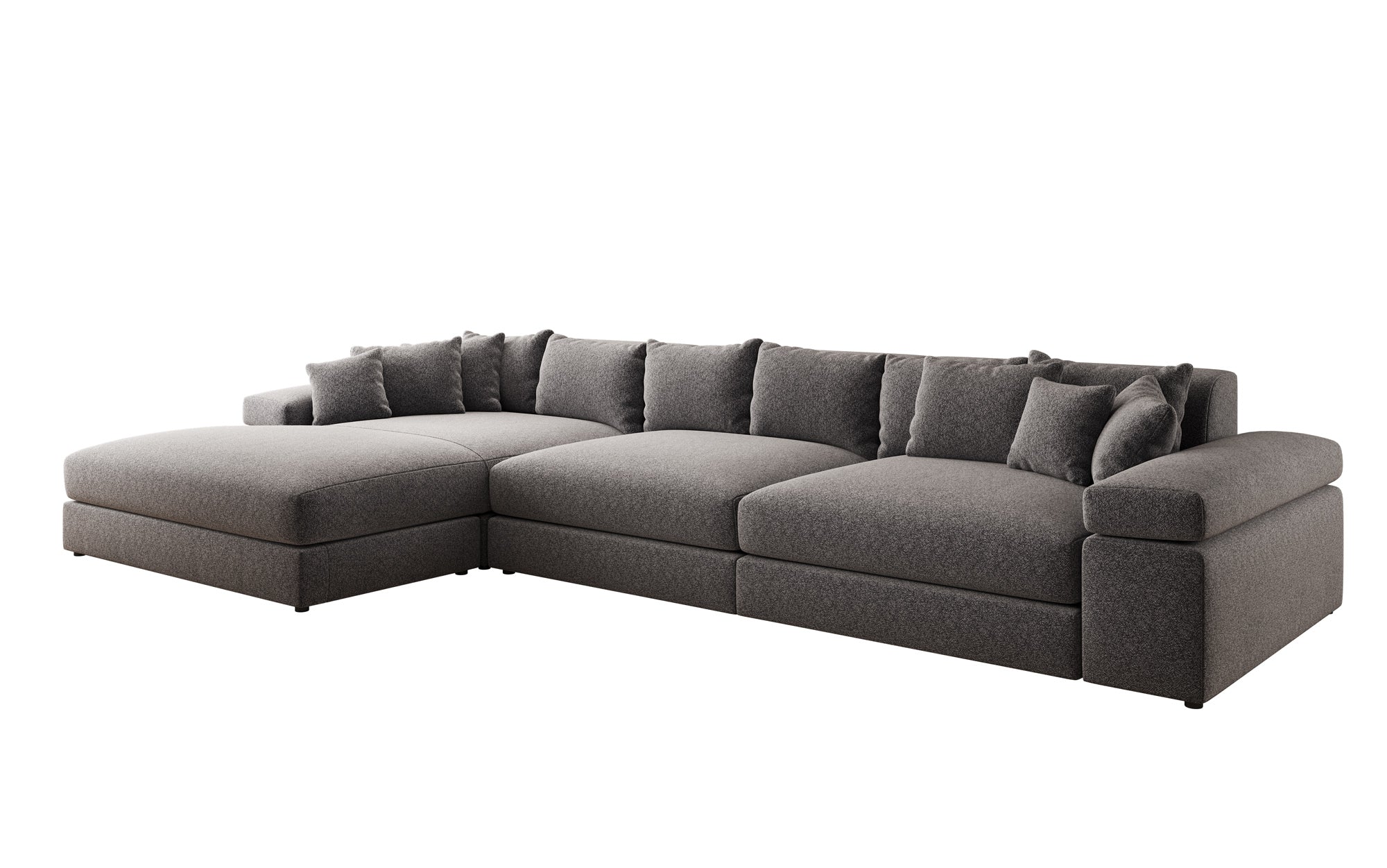 Designbank Bernardo L Maxi met brede ottomane in structuurstof
