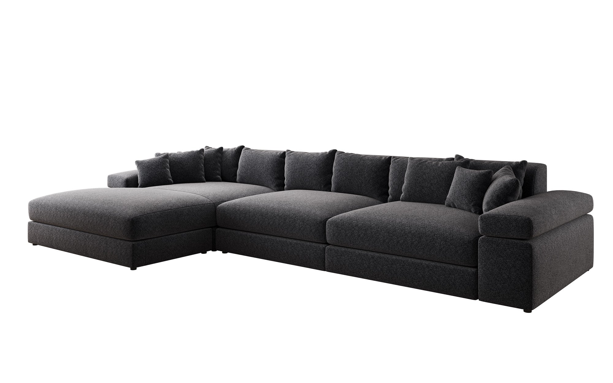 Designbank Bernardo L Maxi met brede ottomane in structuurstof