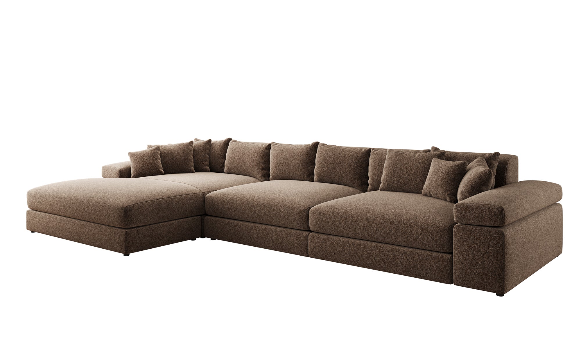 Designbank Bernardo L Maxi met brede ottomane in structuurstof