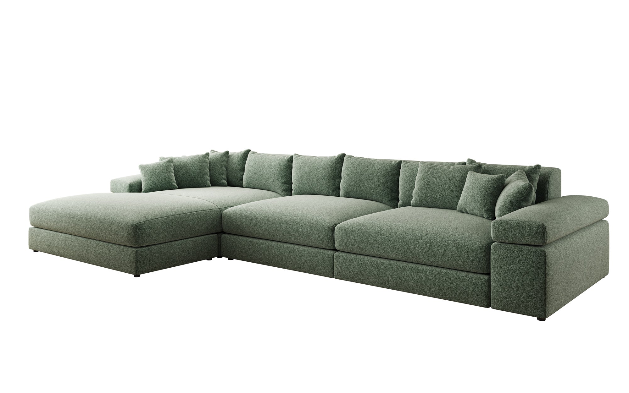 Designbank Bernardo L Maxi met brede ottomane in structuurstof