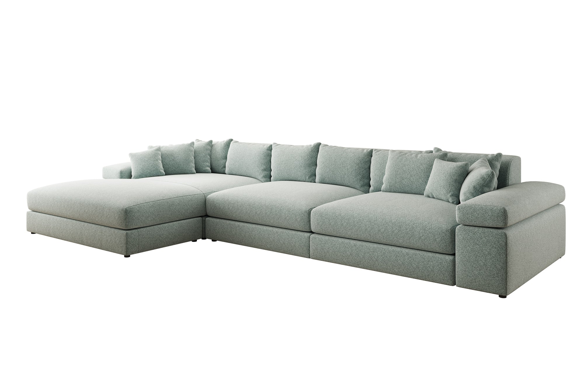 Designbank Bernardo L Maxi met brede ottomane in structuurstof
