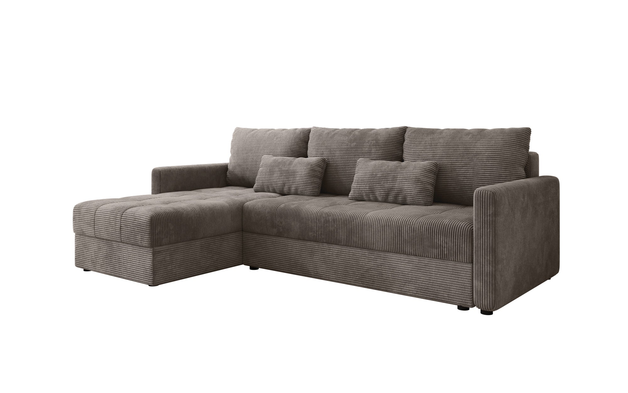 Designersofa Roma in ribstof met slaap- en klapfunctie