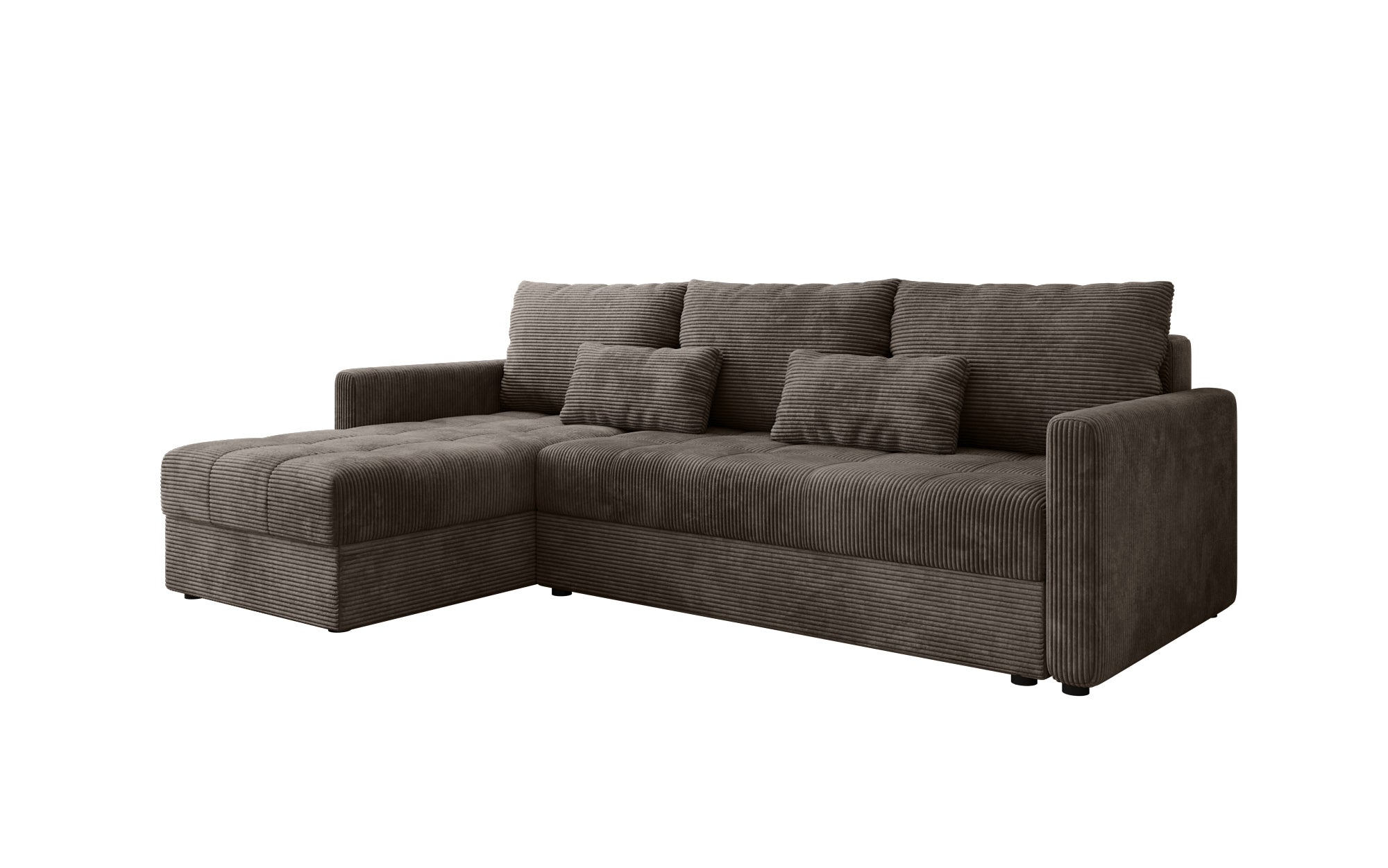 Designersofa Roma in ribstof met slaap- en klapfunctie