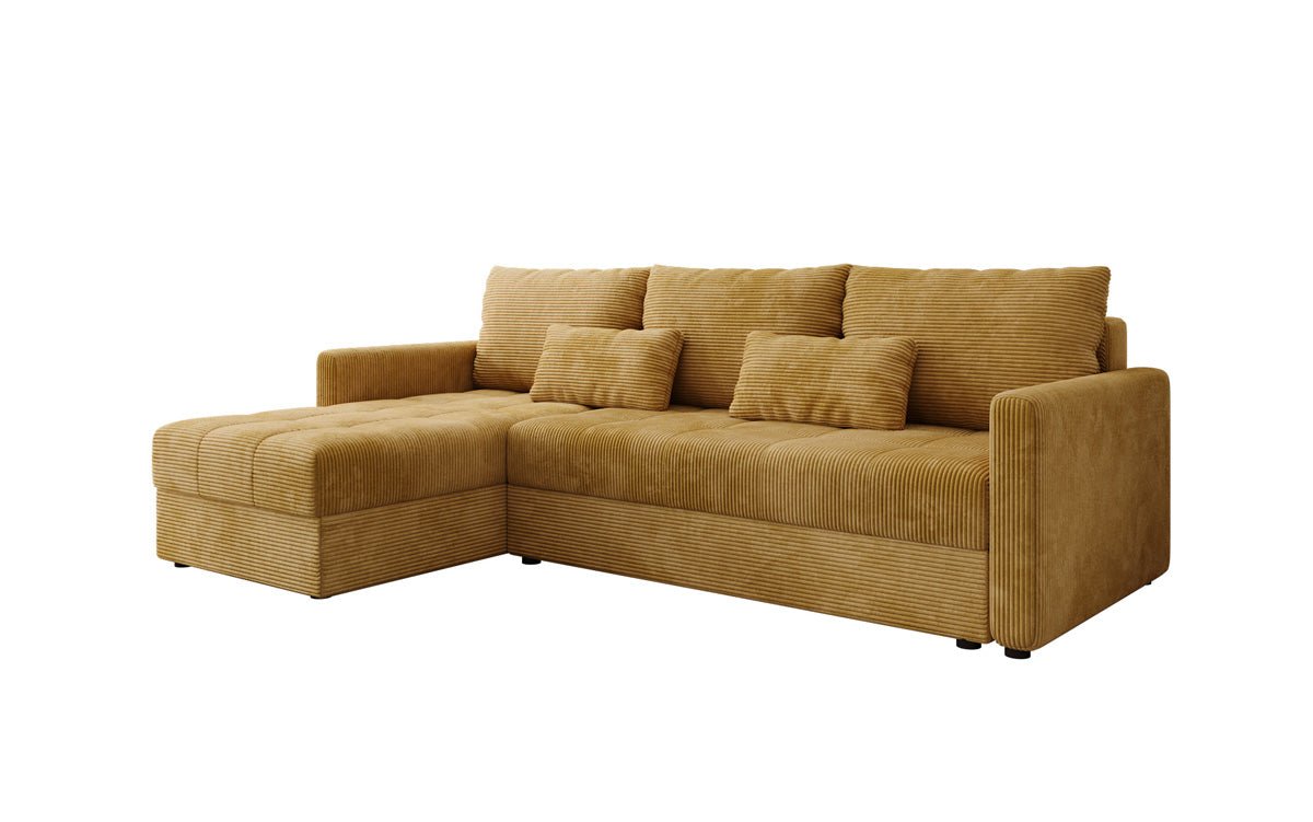 Designersofa Roma in ribstof met slaap- en klapfunctie
