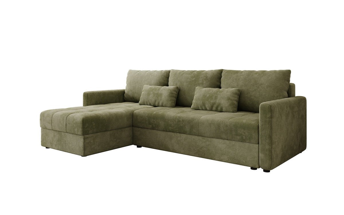 Designersofa Roma in ribstof met slaap- en klapfunctie