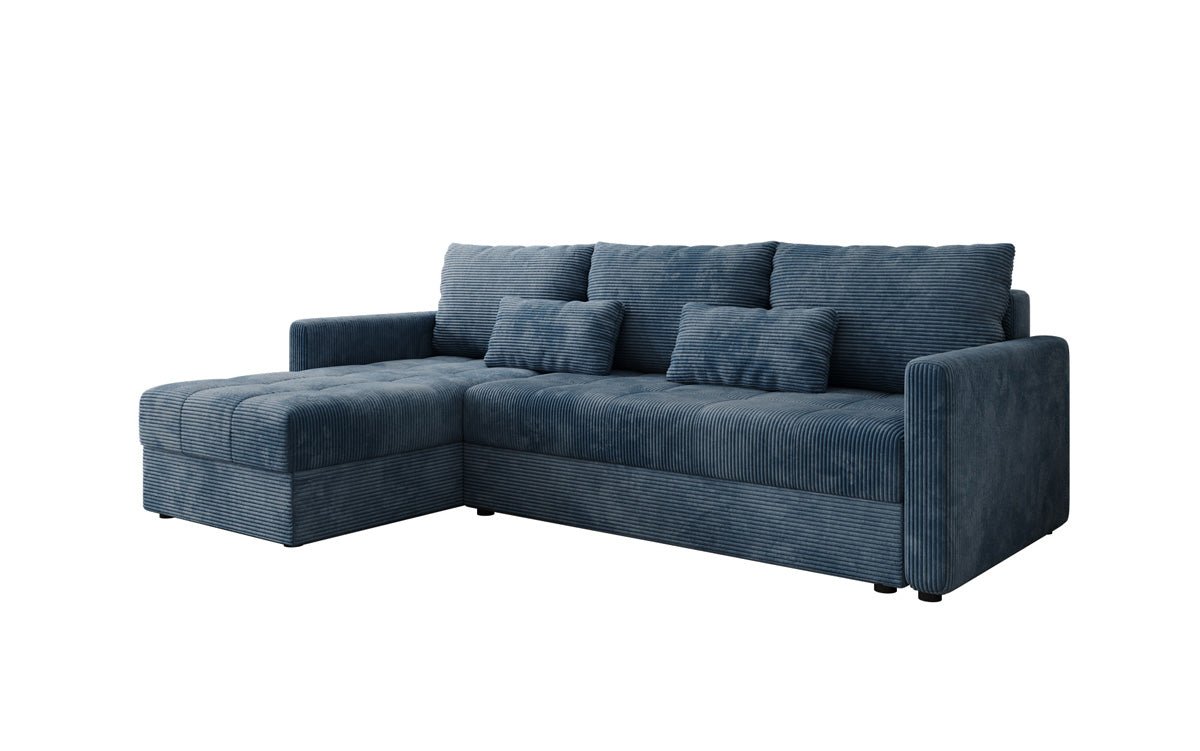 Designersofa Roma in ribstof met slaap- en klapfunctie