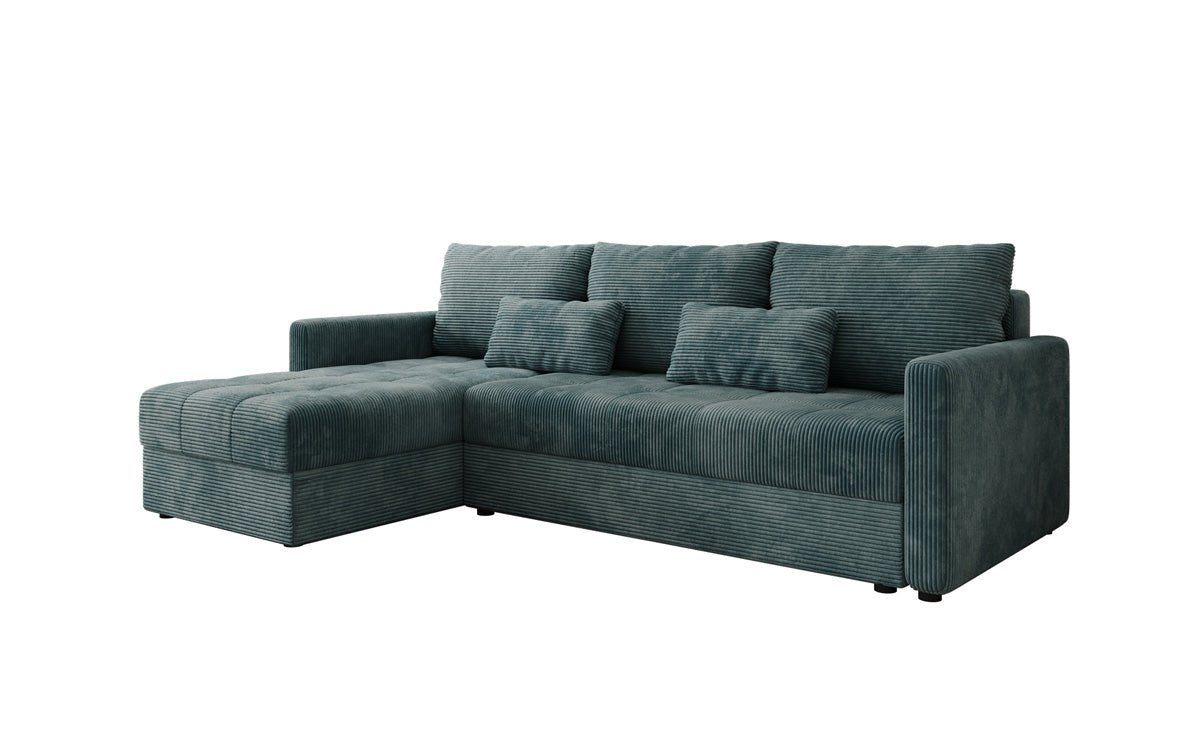 Designersofa Roma in ribstof met slaap- en klapfunctie