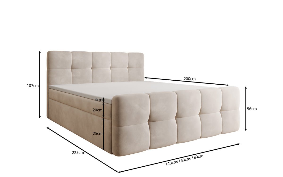 Boxspringbed Cozy Velvet met opbergruimte