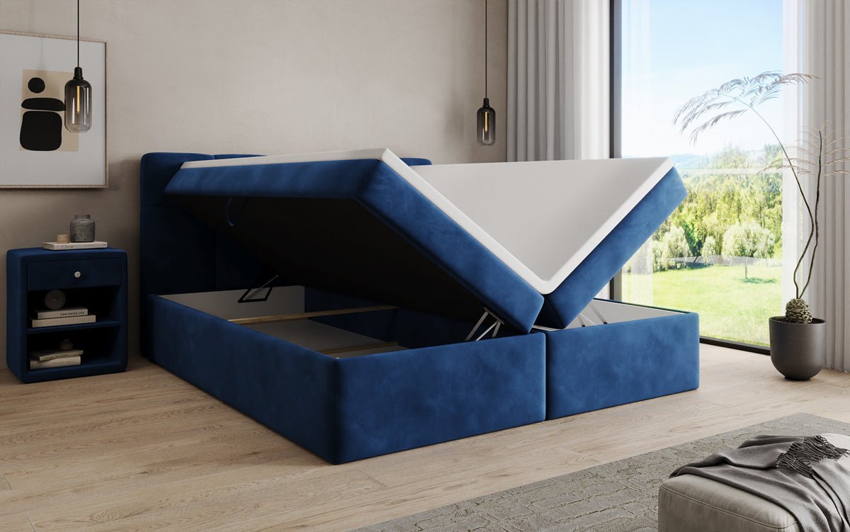 Boxspringbed Cozy II fluweel met opbergruimte