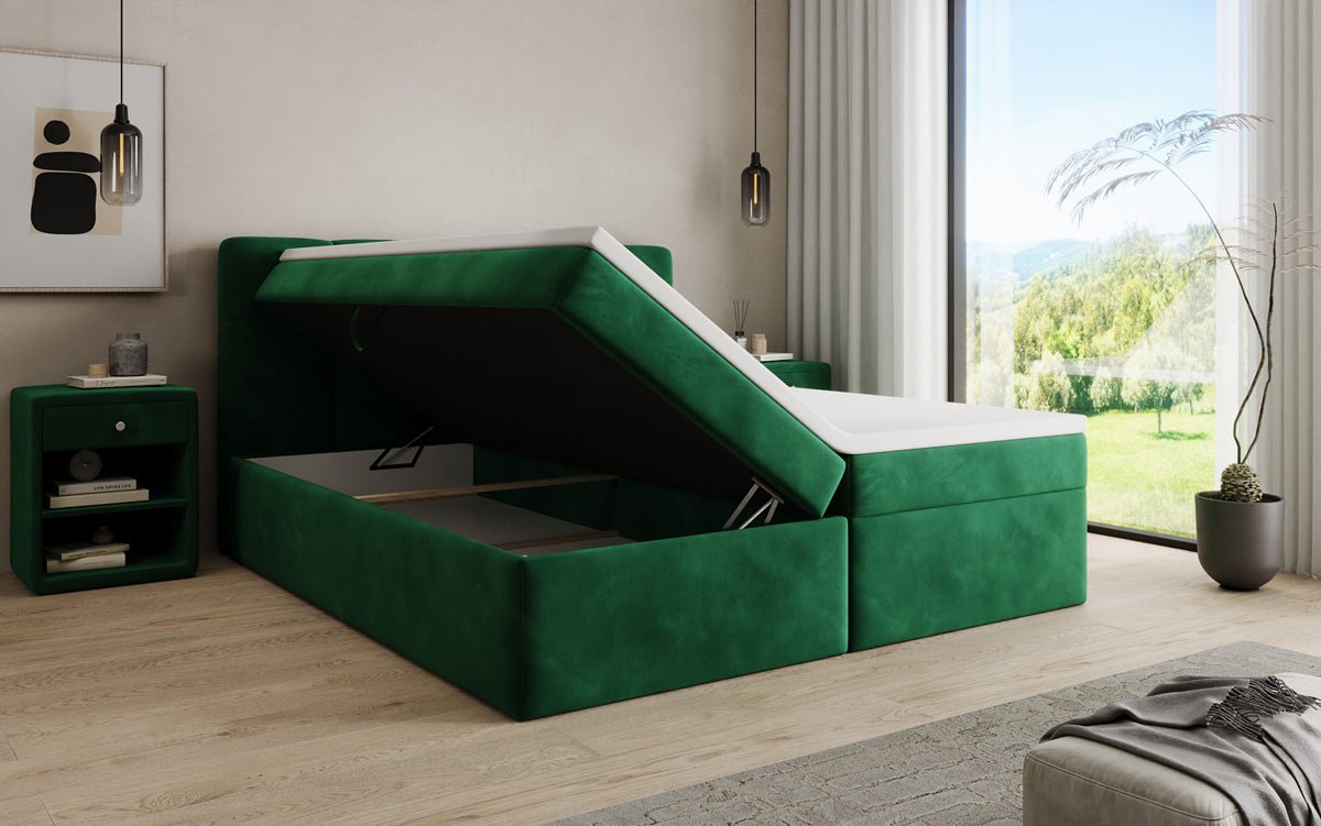 Boxspringbed Cozy II fluweel met opbergruimte