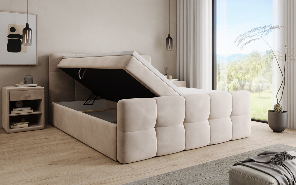 Boxspringbed Cozy Velvet met opbergruimte