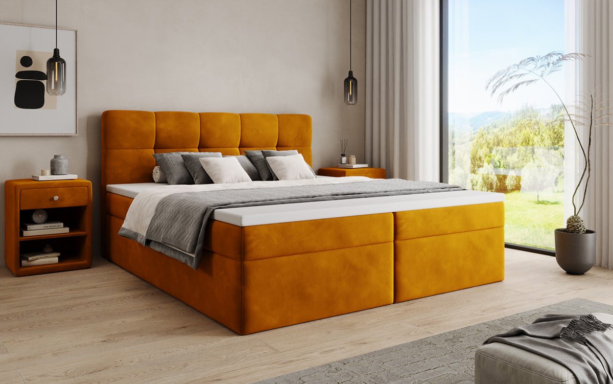 Boxspringbed Cozy II fluweel met opbergruimte