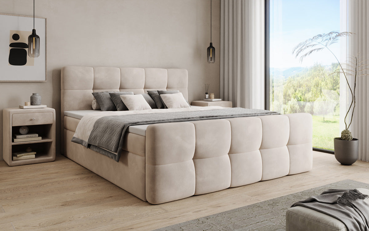 Boxspringbed Cozy Velvet met opbergruimte