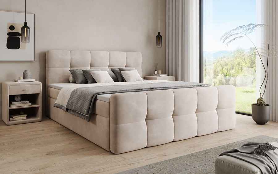 Boxspringbed Cozy Velvet met opbergruimte