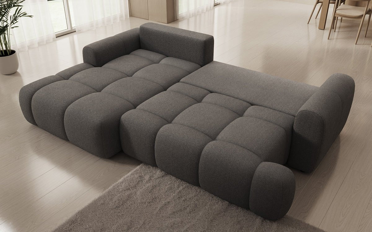 Designer Sofa Analfi L mit Schlaf- und Klappfunktion in Bouclé