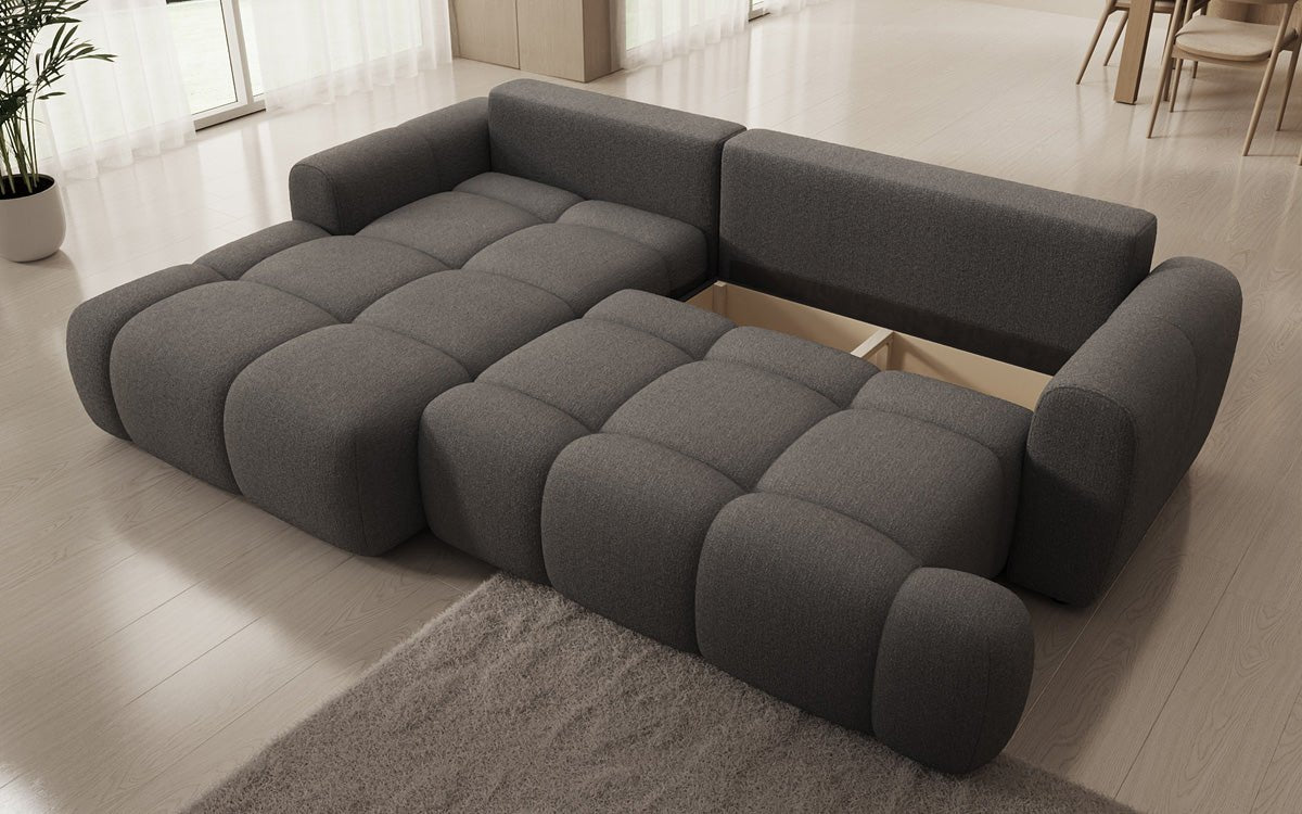 Designer Sofa Analfi L mit Schlaf- und Klappfunktion in Bouclé