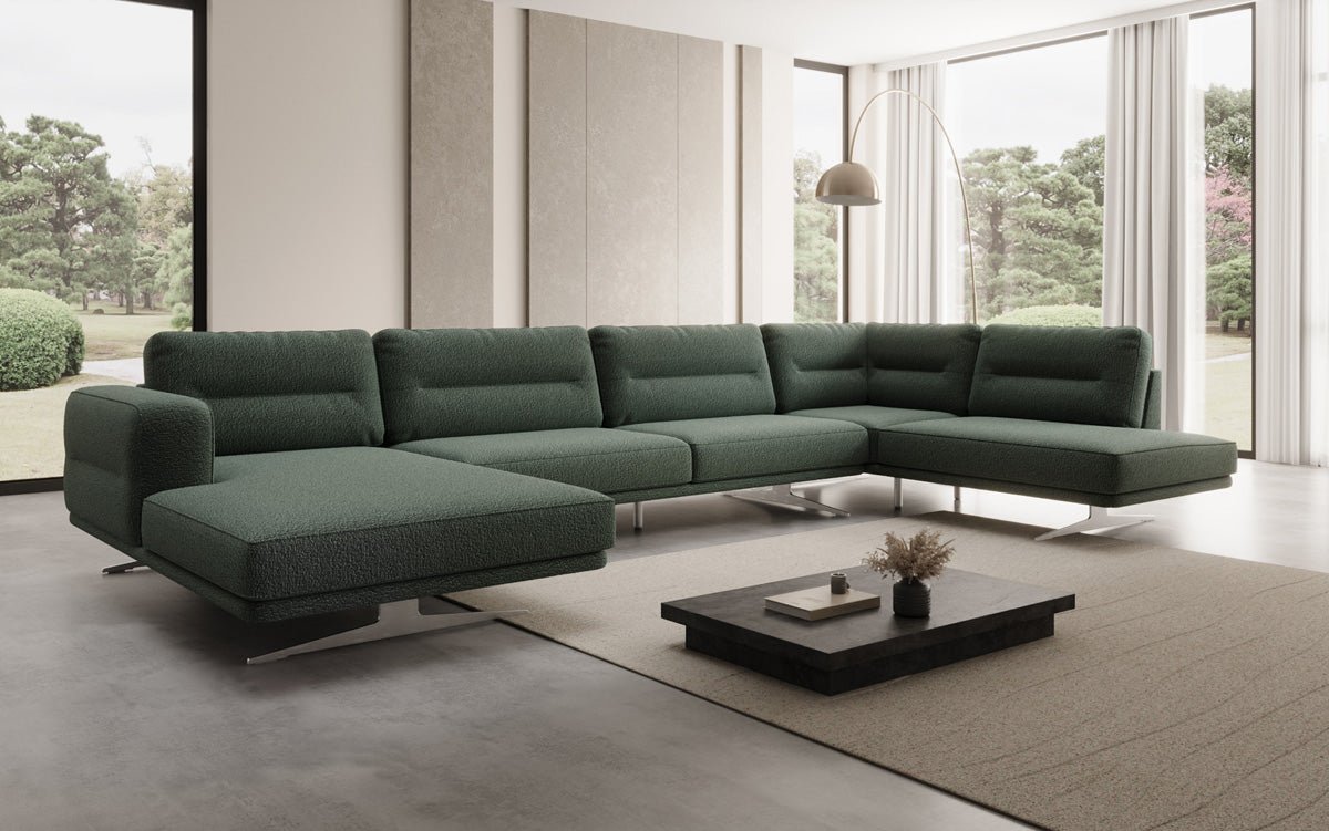 Designerbank woonlandschap Torino U in Bouclé