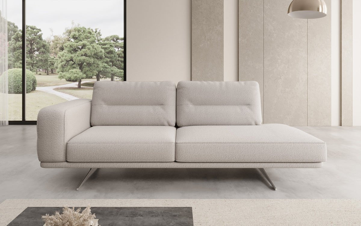 Designbank-chaise longue Torino in Bouclé