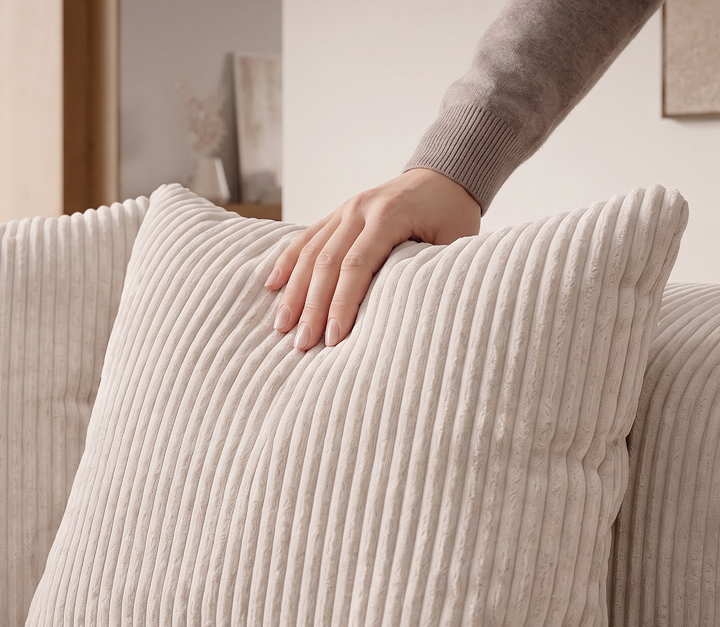 Design loungesofa Shelly in Ribstof