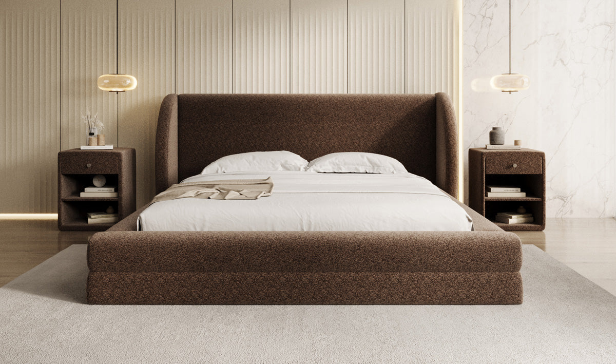 Design gestoffeerd bed Liv in structuurstof met opbergruimte