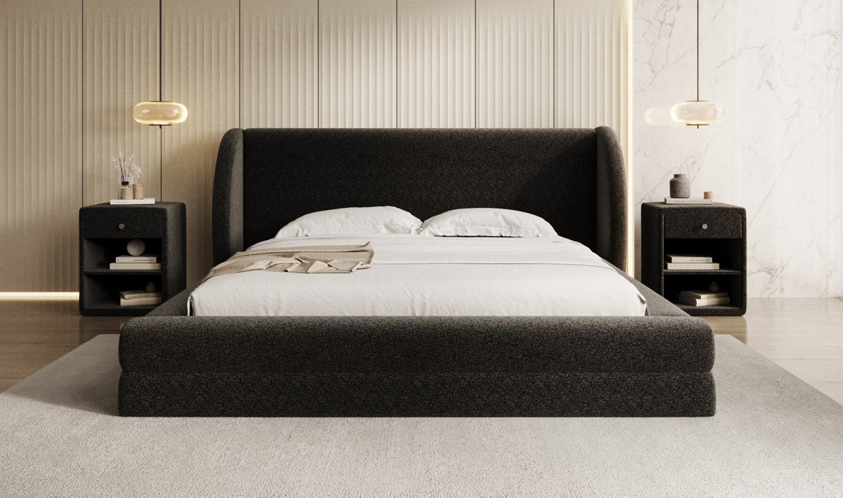 Design gestoffeerd bed Liv in structuurstof met opbergruimte