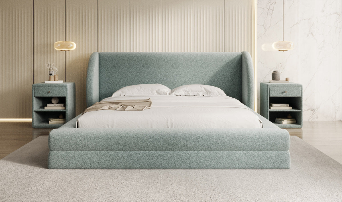 Design gestoffeerd bed Liv in structuurstof met opbergruimte