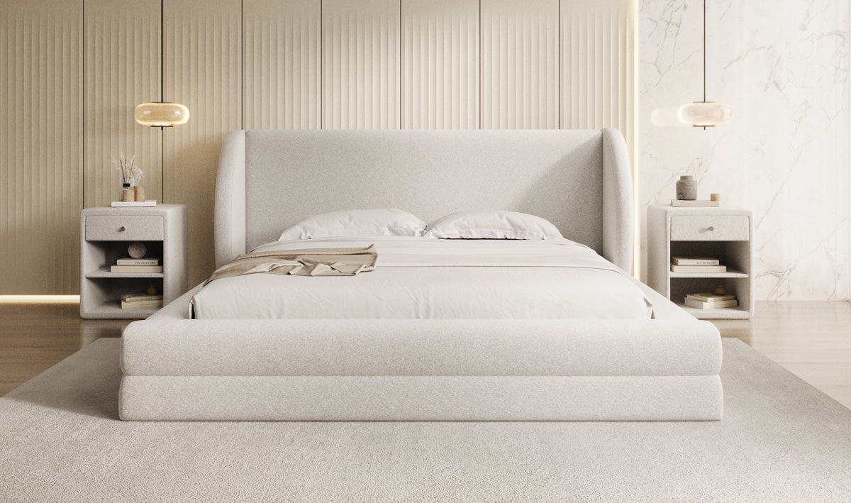 Design gestoffeerd bed Liv in structuurstof met opbergruimte