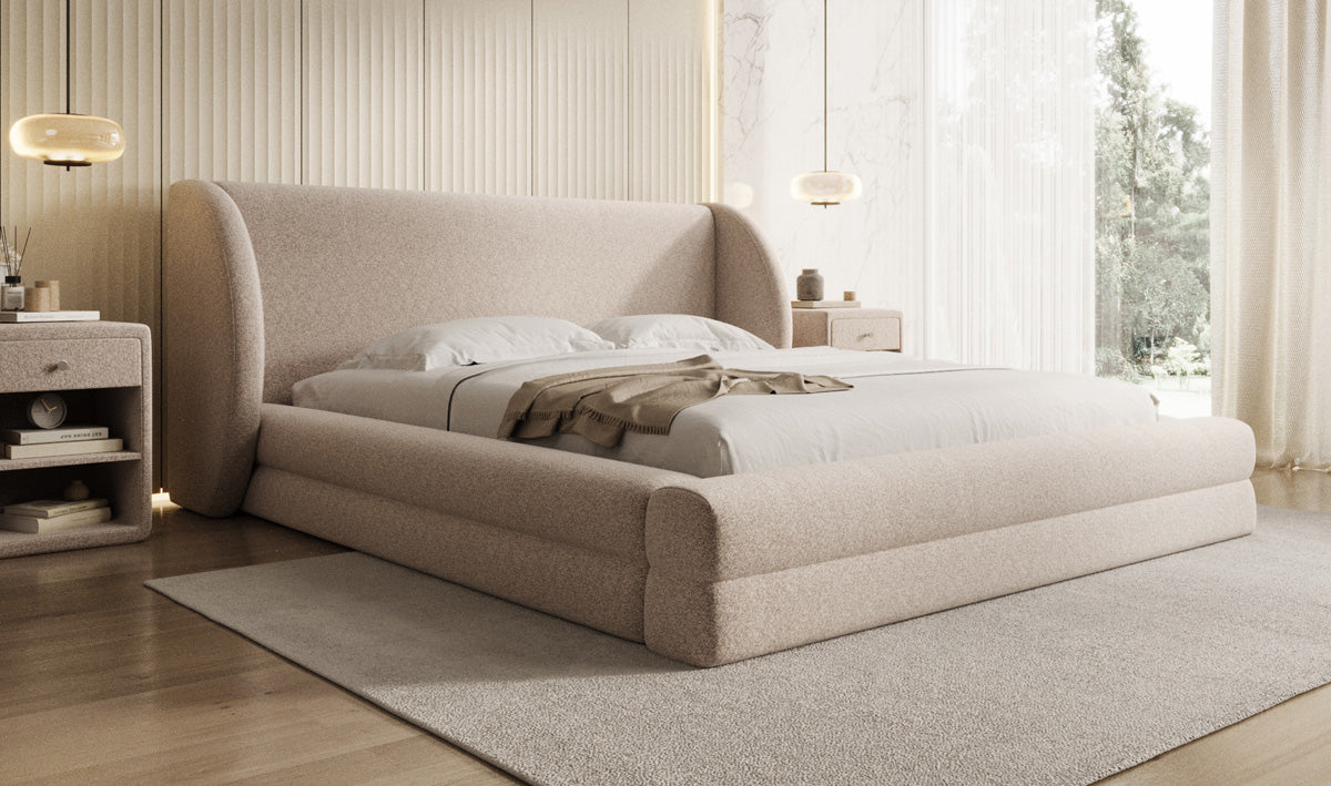 Design gestoffeerd bed Liv in structuurstof met opbergruimte