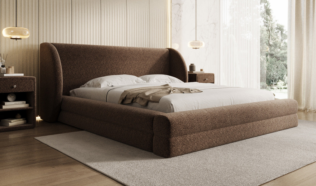 Design gestoffeerd bed Liv in structuurstof met opbergruimte