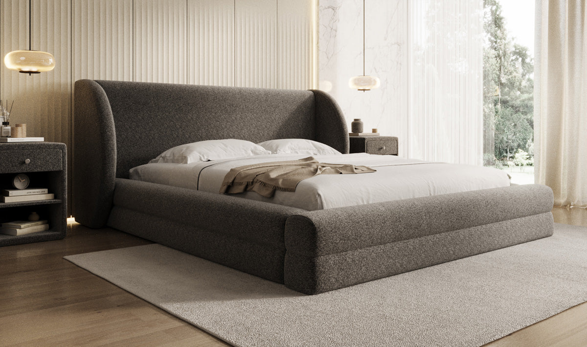 Design gestoffeerd bed Liv in structuurstof met opbergruimte