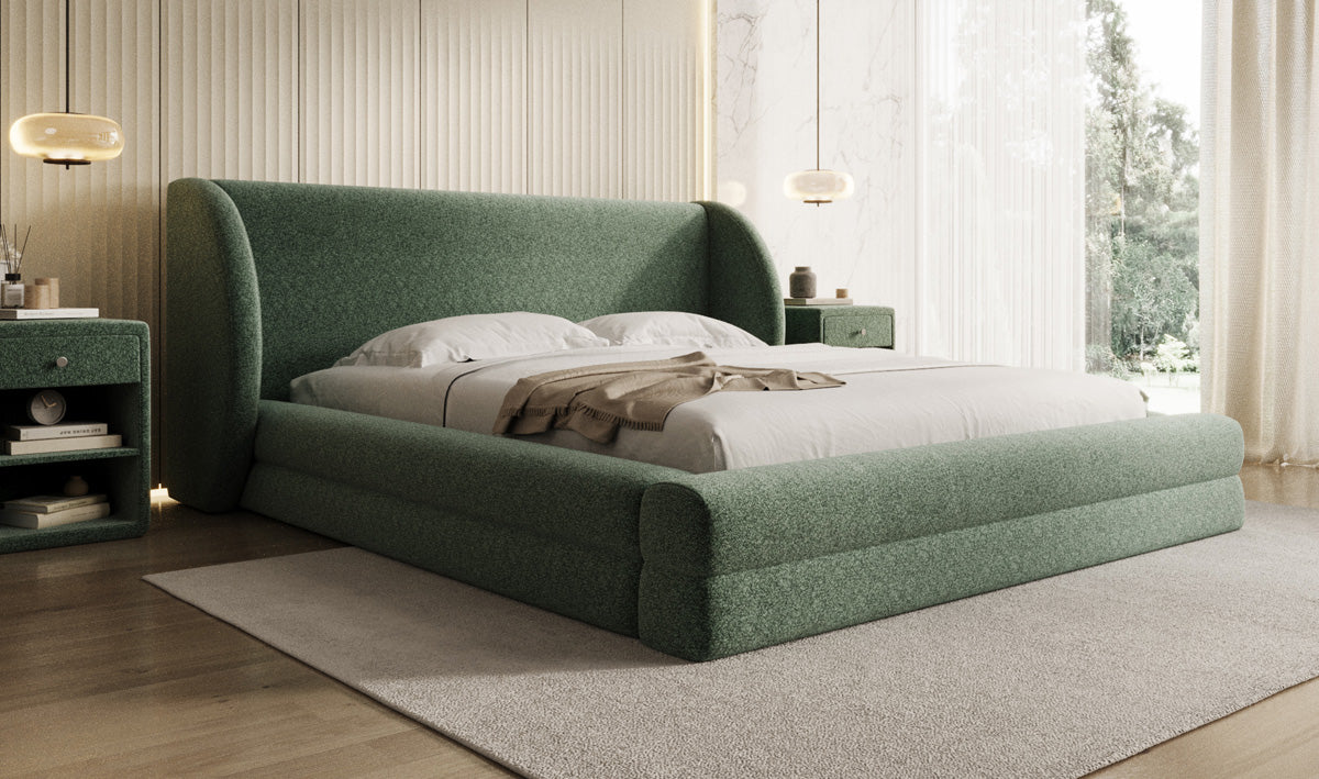 Design gestoffeerd bed Liv in structuurstof met opbergruimte